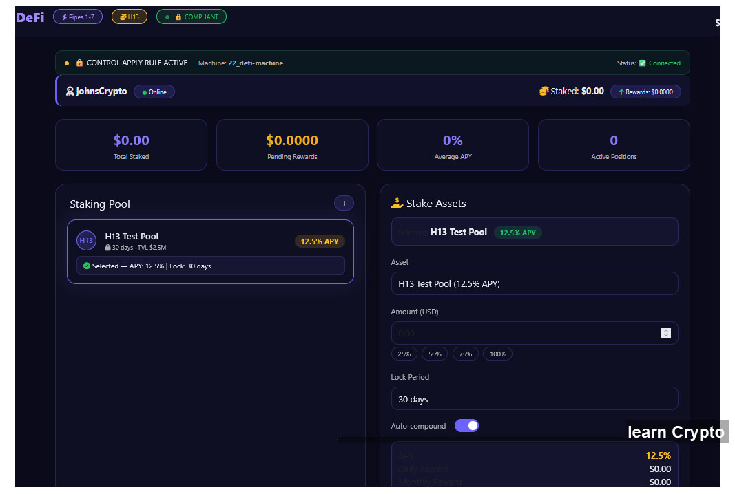 DeFi Staking Integration